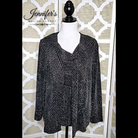 R&M Richards Petite Vintage 2-Piece Glitter Sleeveless Top & Jacket Size XL - Picture 1 of 9